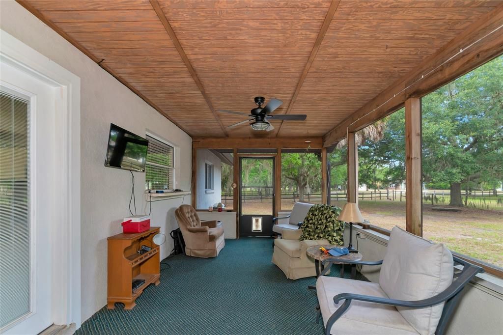 screened back patio