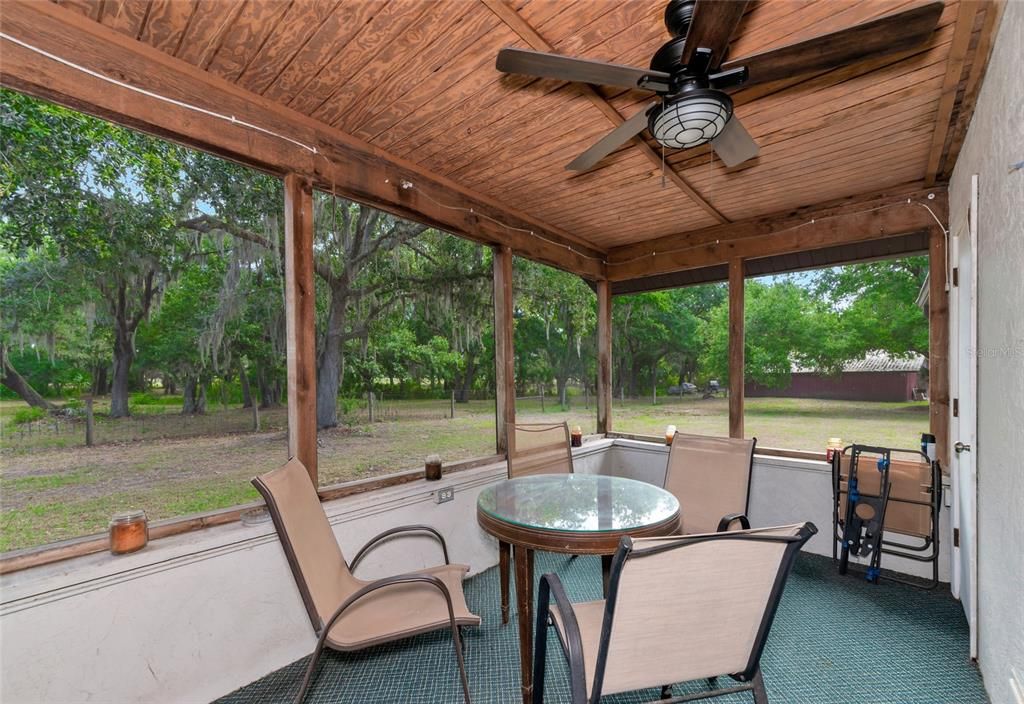 screened back patio