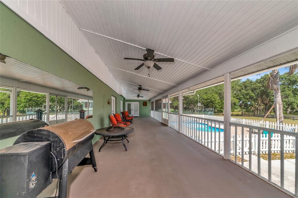 Screened back patio