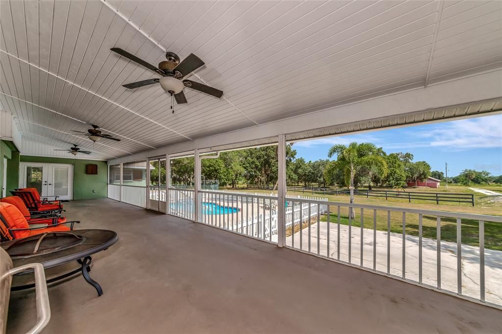 Screened back patio