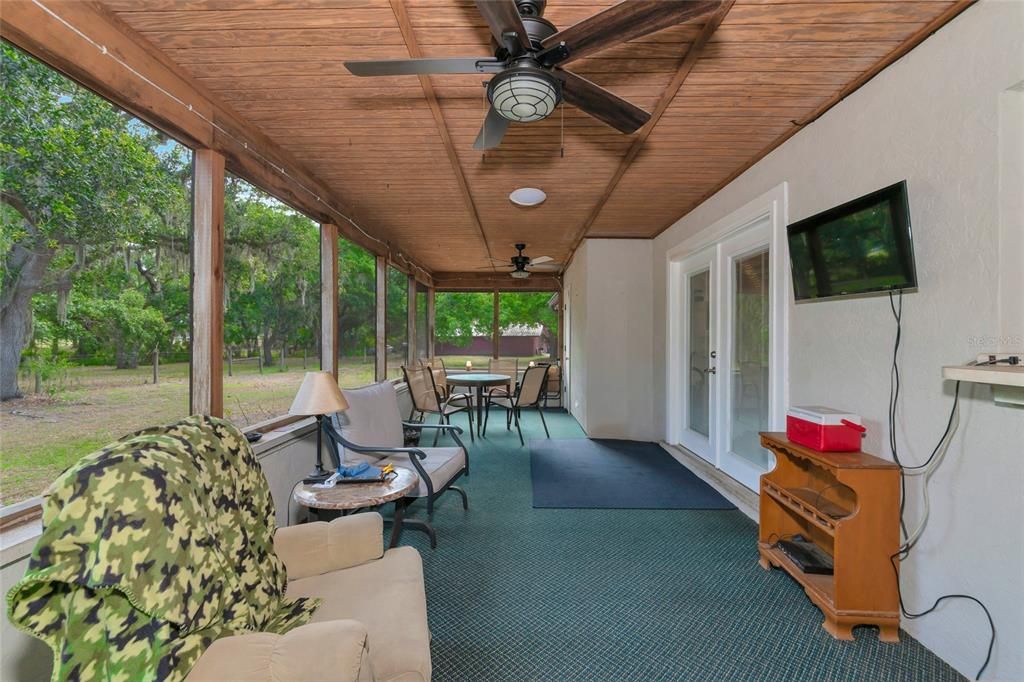 screened back patio