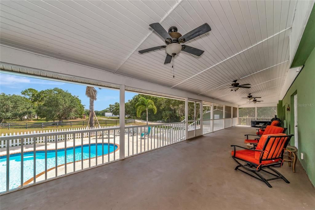 Screened back patio