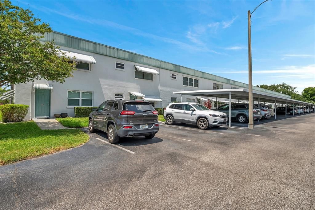 Unit comes with a carport.