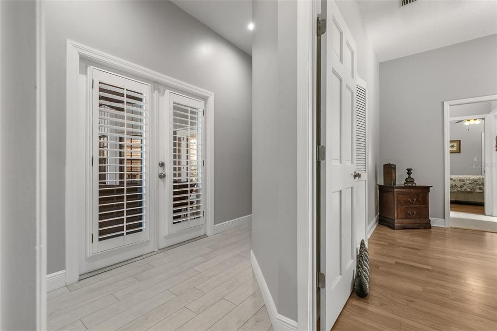 French Doors Overlooking Pool Area