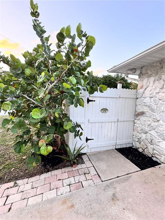 Gate entry to side yard