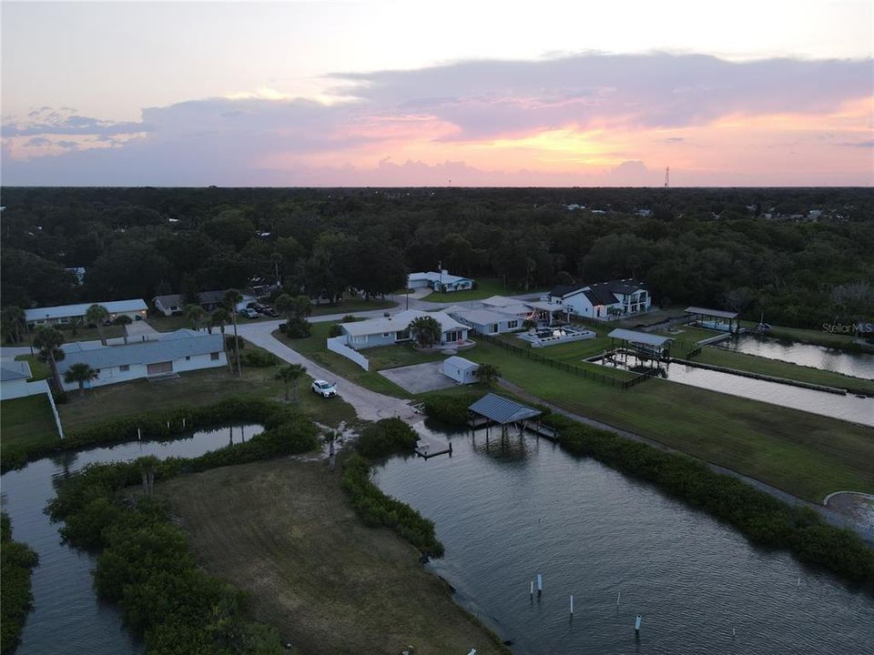 Night Time Ariel View of pool spa