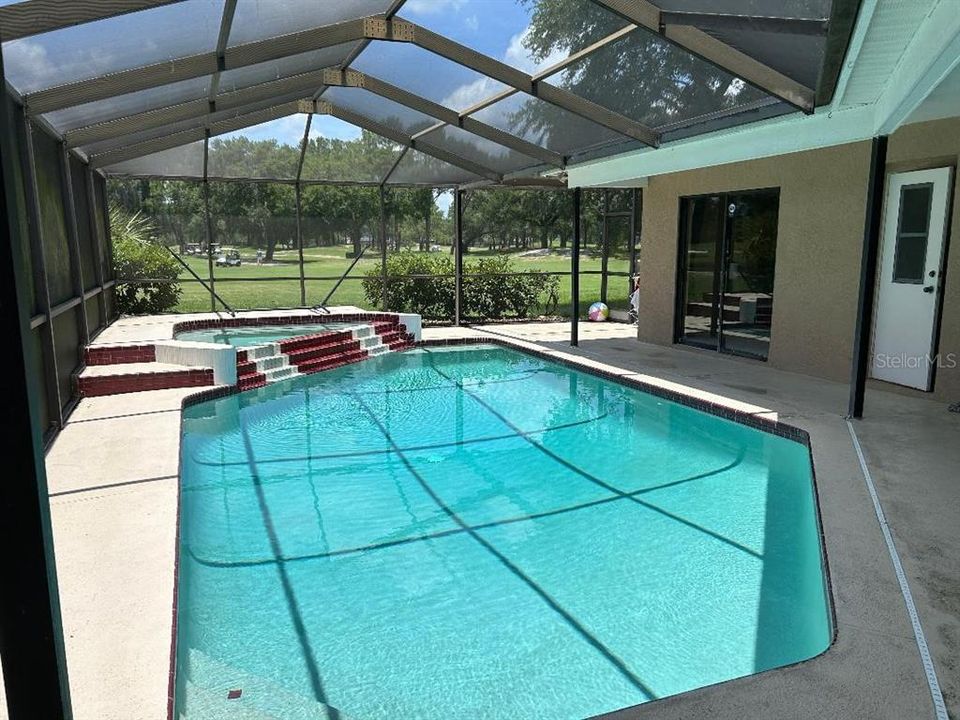 Pool/spa looking out to golf course