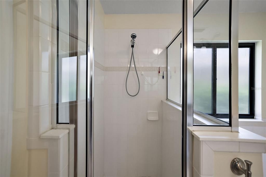 Walk-in shower in primary bath