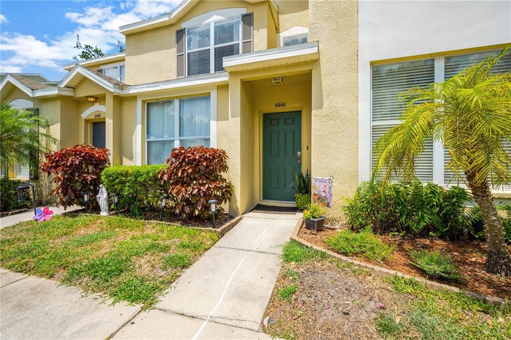 Private entryway into your townhome with protection from the rain.