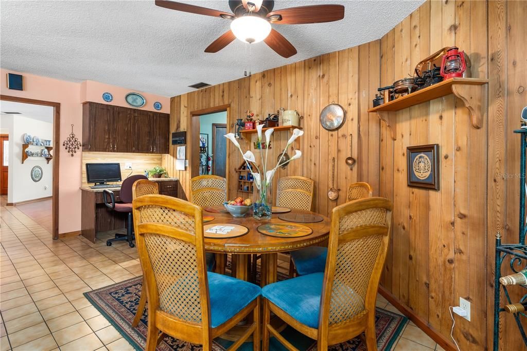 Dining Area and Desk Workspace Off Kitchen