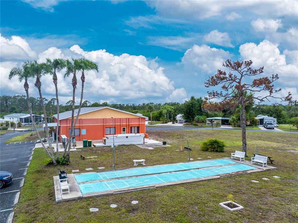 Community Club House And Shuffle Board Area.