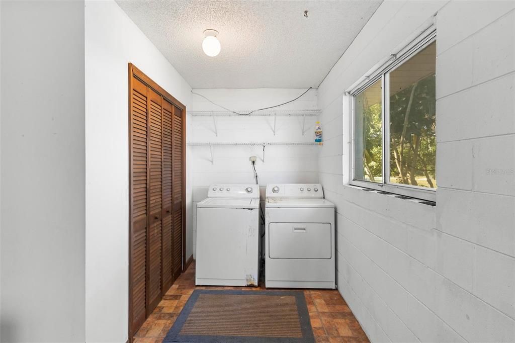 laundry area in garage