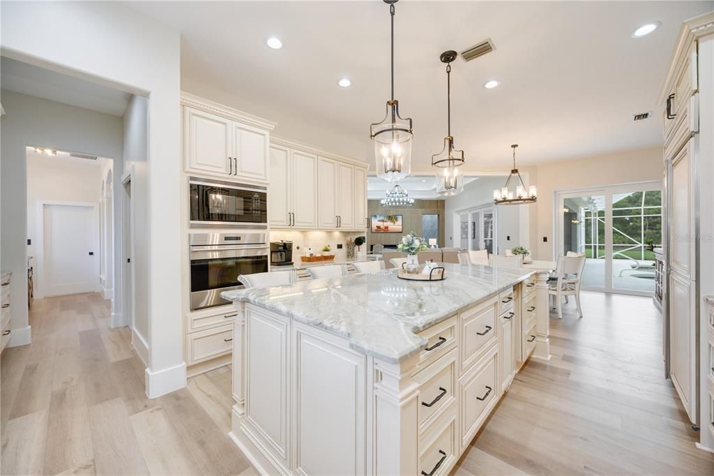 A chef's dream of a kitchen with exquisite design, and bountiful counter space for all those cooking inspirations and family meals