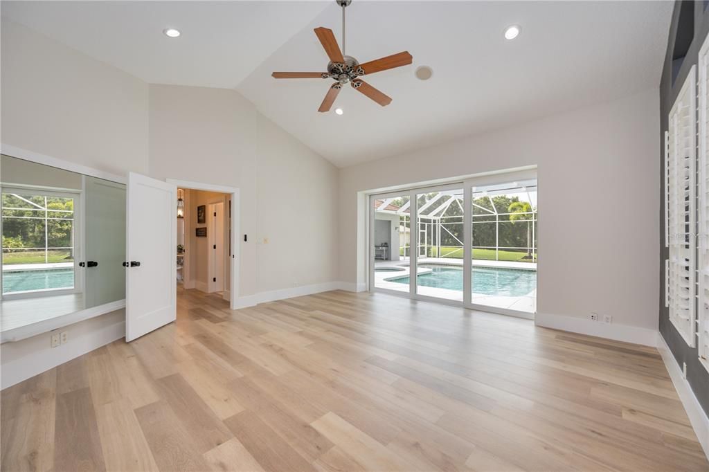 Bonus room has private access to lanai with triple hurricane impact glass sliding doors.