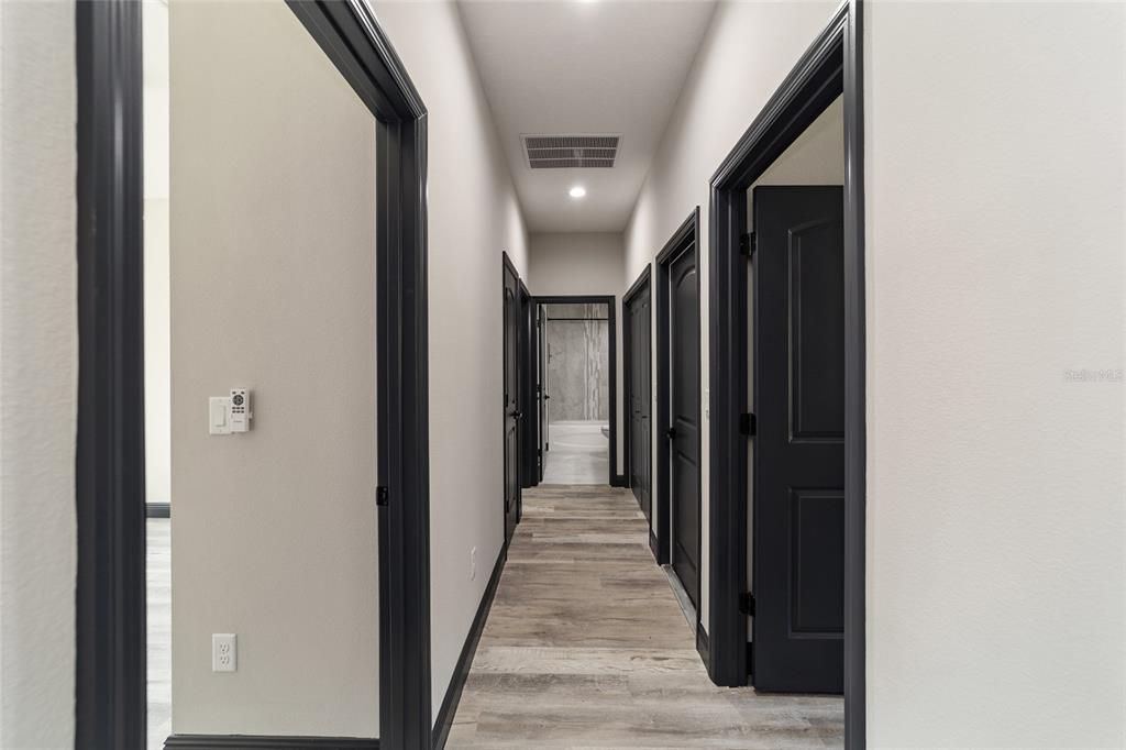 Hallway to guest bedrooms