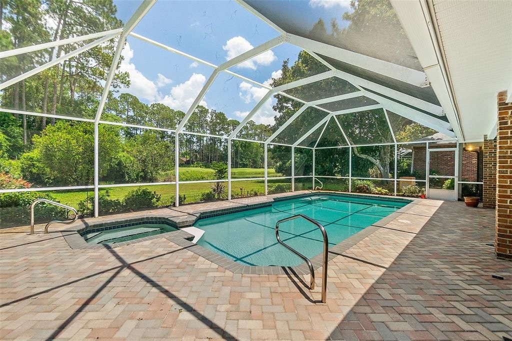 SALTWATER POOL, WITH SOLAR HEATING TO WARM THE POOL IN SPRING AND LATE FALL. ELECTRIC HEAT TOO, FOR THOSE TIMES IT'S NEEDED FOR THE SPA.