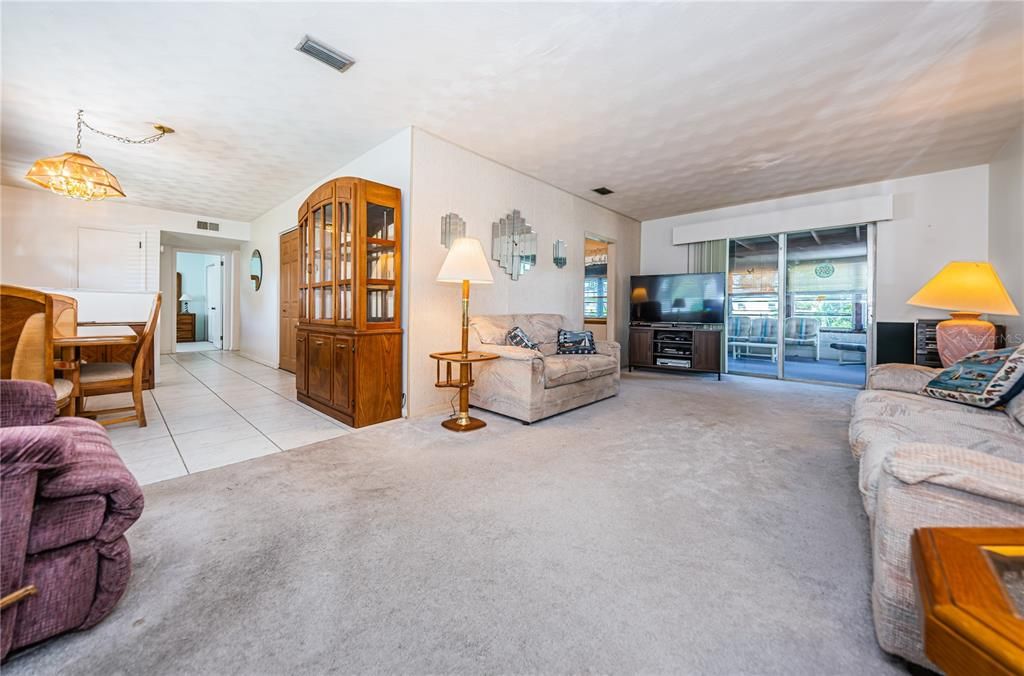 Great room and dining area