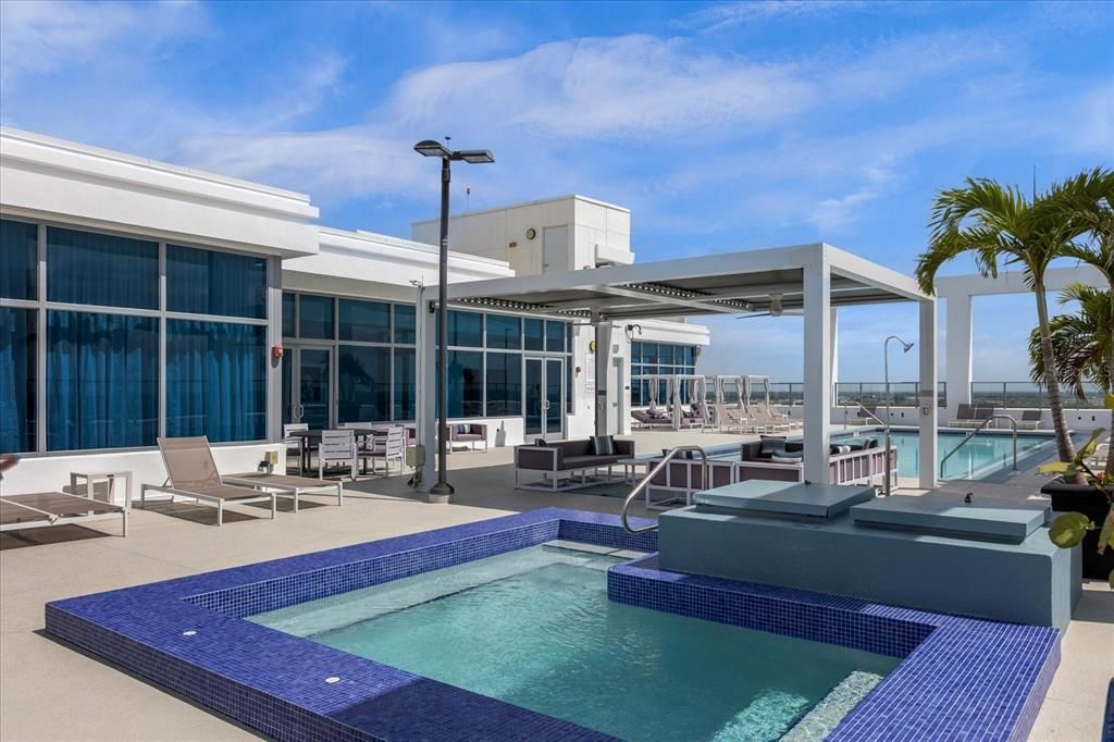 Rooftop Pool and hot tub