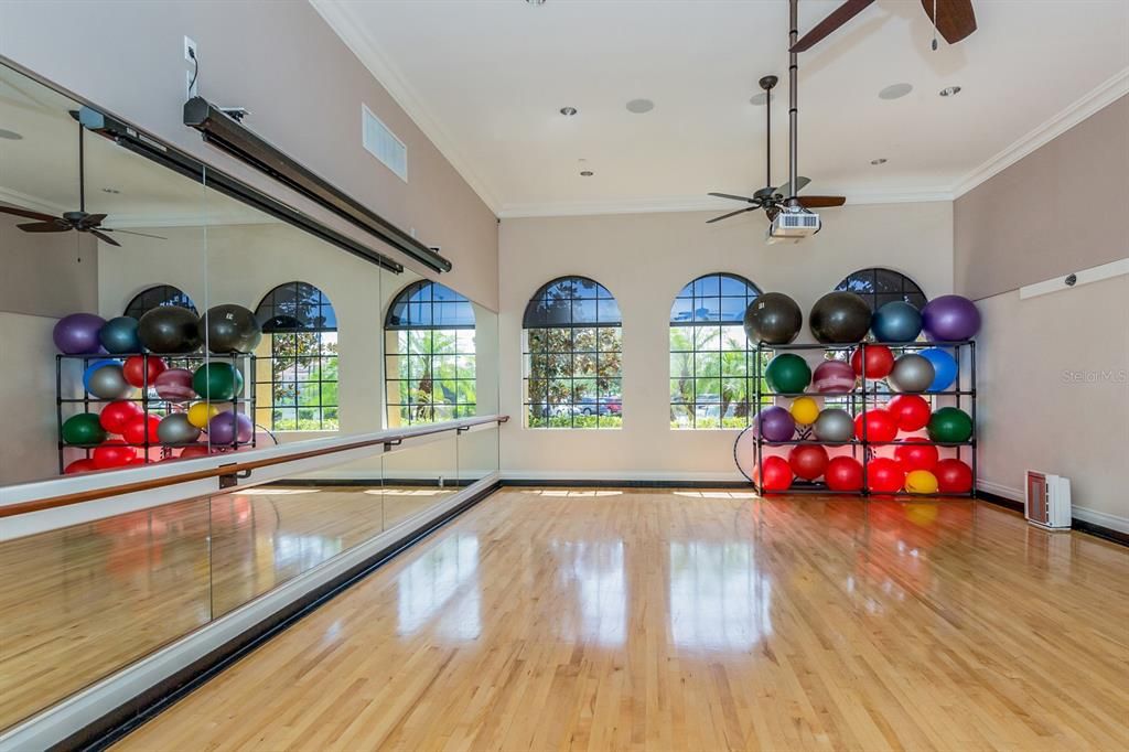 The exercise room hosts everything from Zumba to Tai Chi!