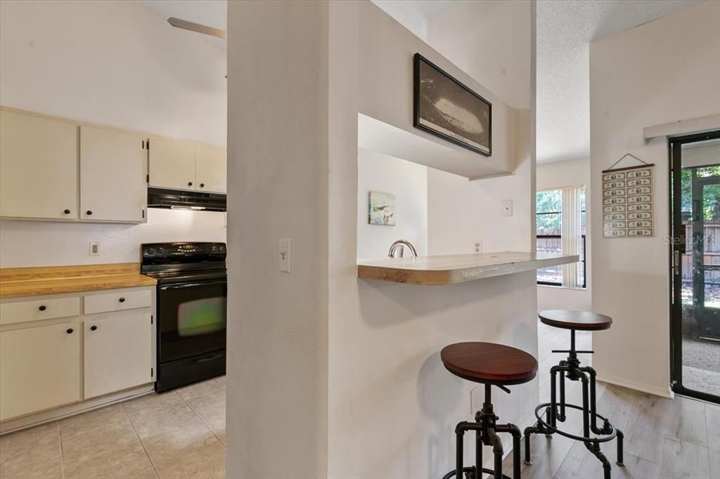 Kitchen open to Family room and Dining room