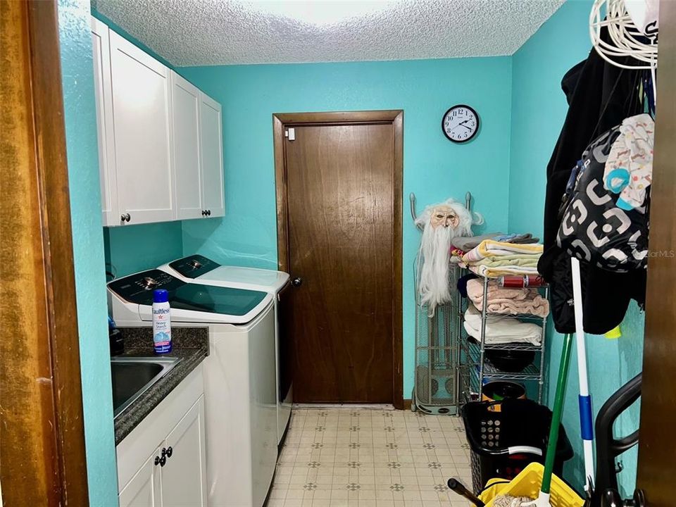 Laundry room off the garage