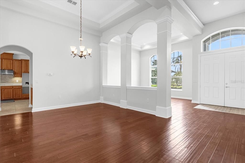 View from Dining Rm towards Living Rm and Entry