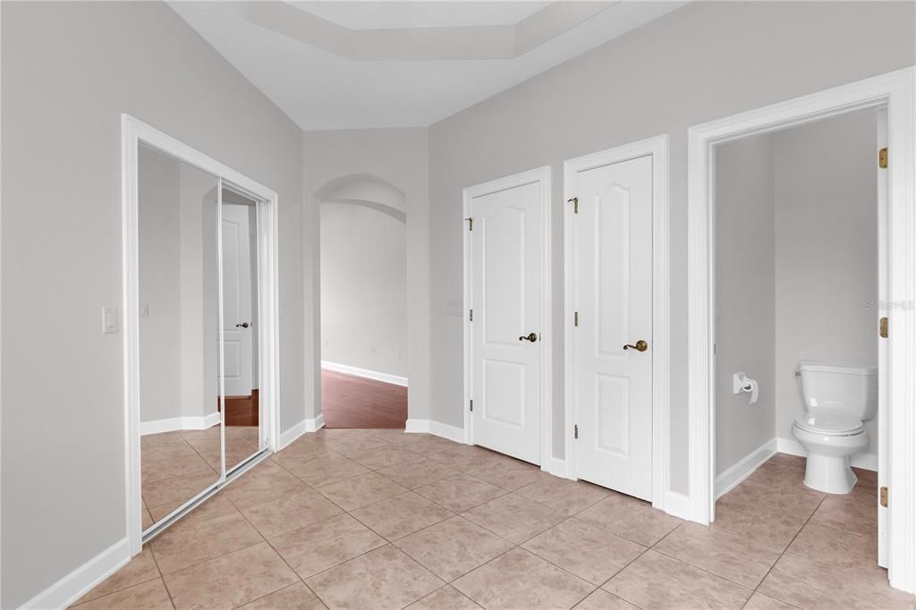 Master Bath His and Hers Walk-In Closets