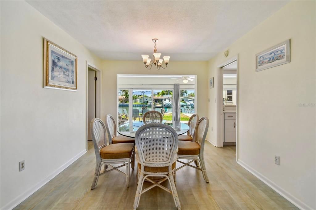 Dining area with water views