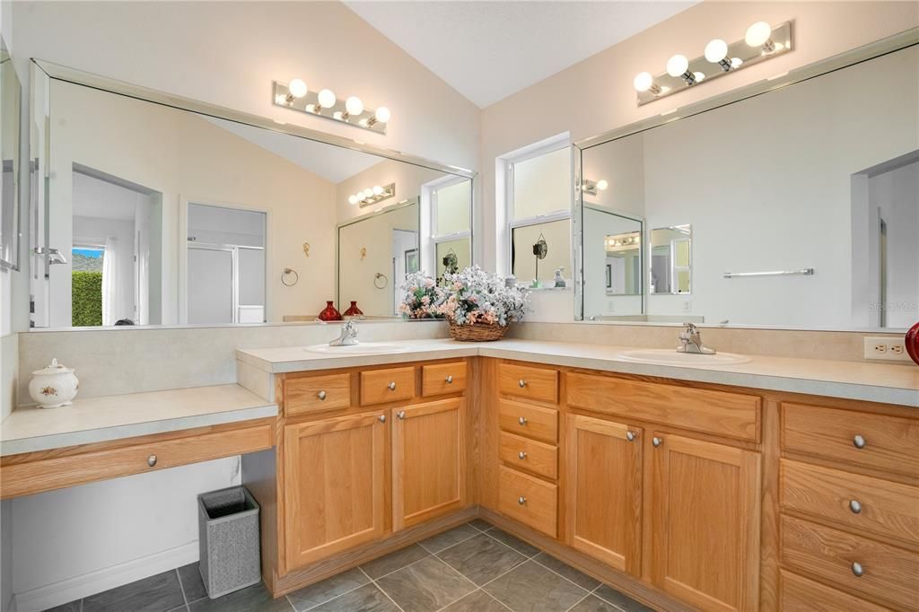 Primary Bath with 2 Sinks and Vanity