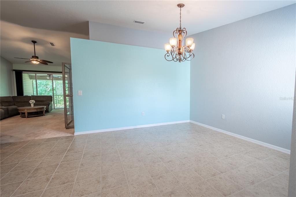 The dining room is open to the large living room.