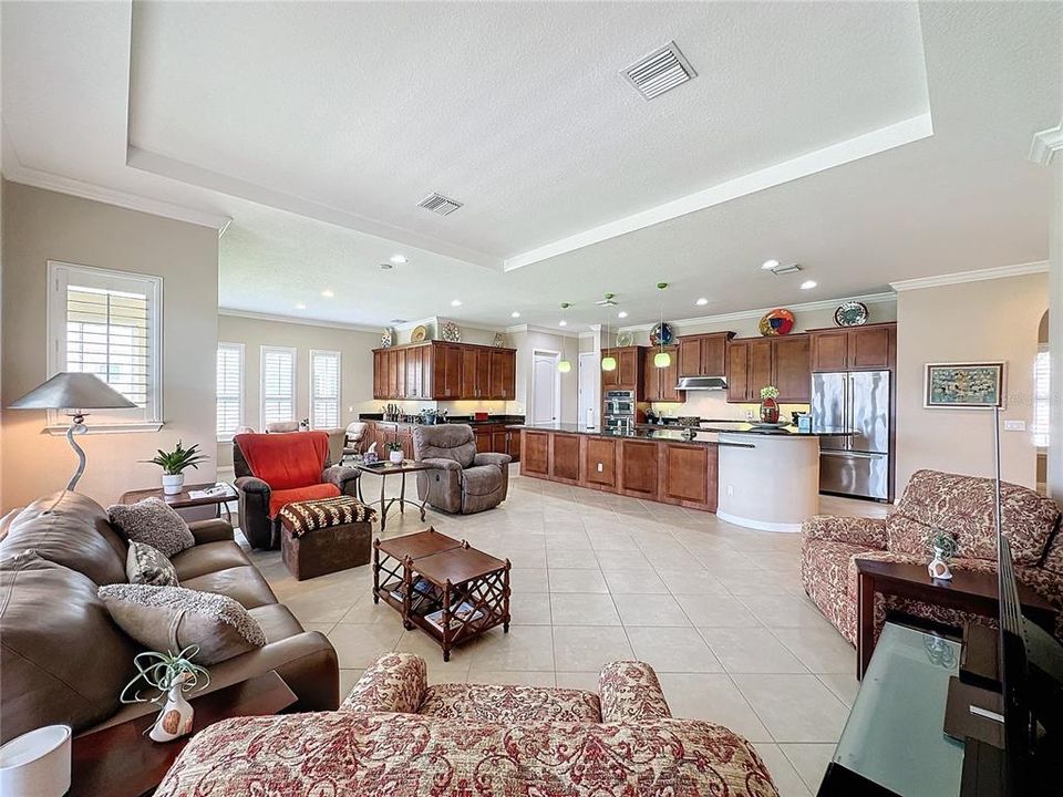 The expansive Living Room opens to the Dining Room and Breakfast Nook