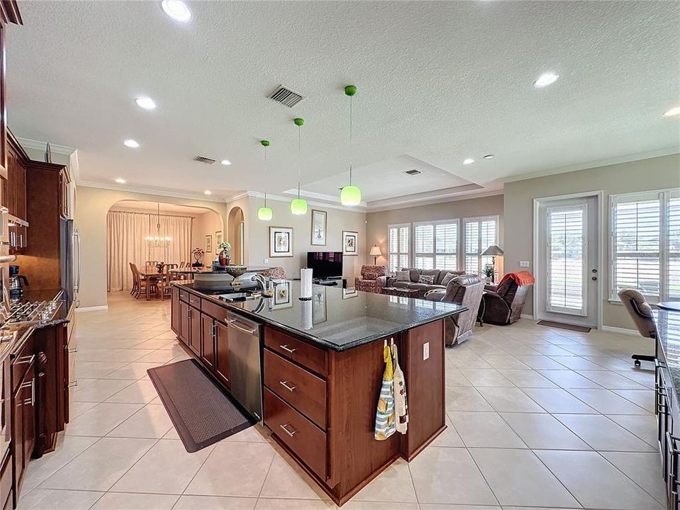 GOURMET KITCHEN, LIVING ROOM and DINING ROOM