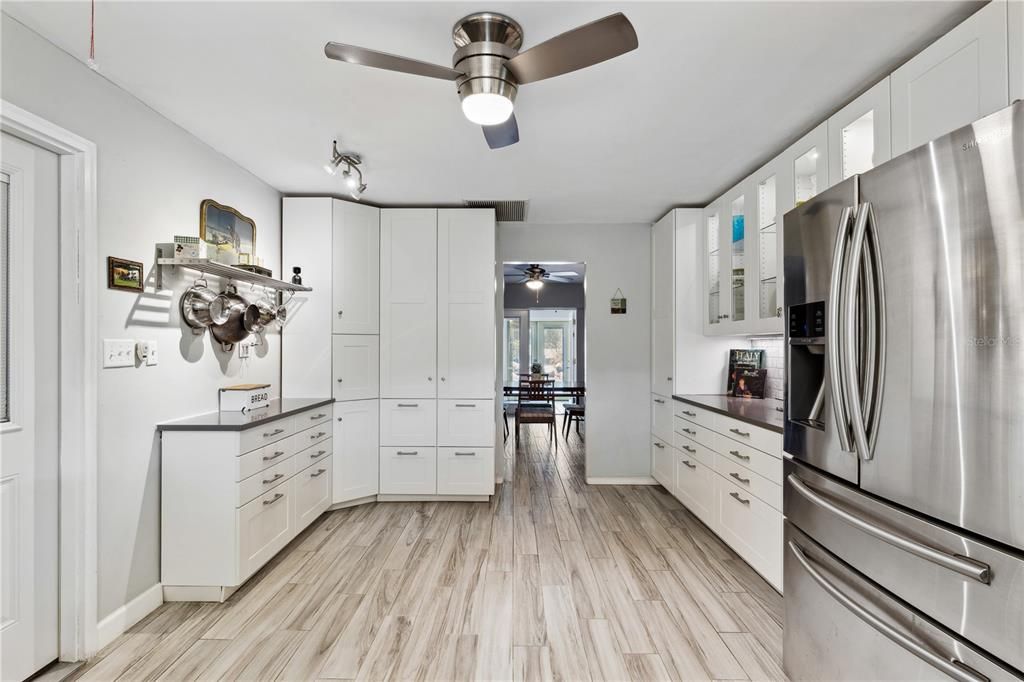 Stainless Steel Appliances and Pantry Cabinet