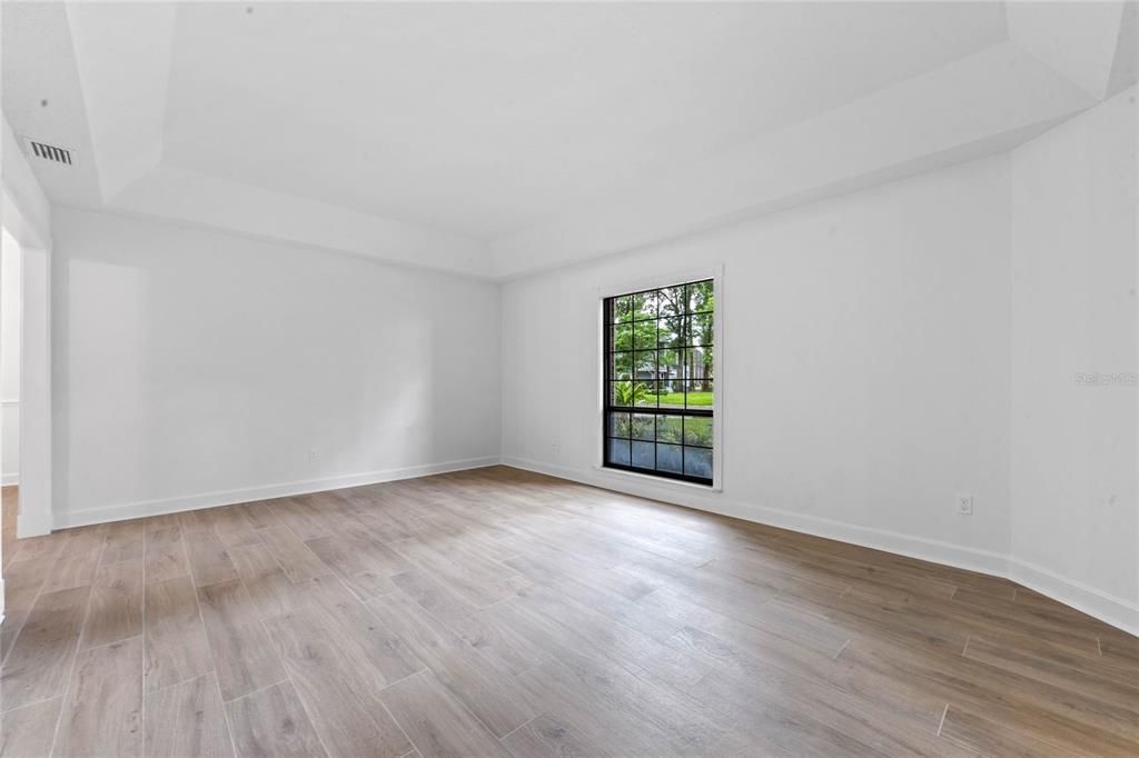 Living Room with Porcelain Tile