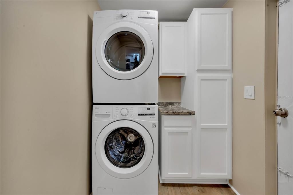 Inside Laundry with new washer and dryer