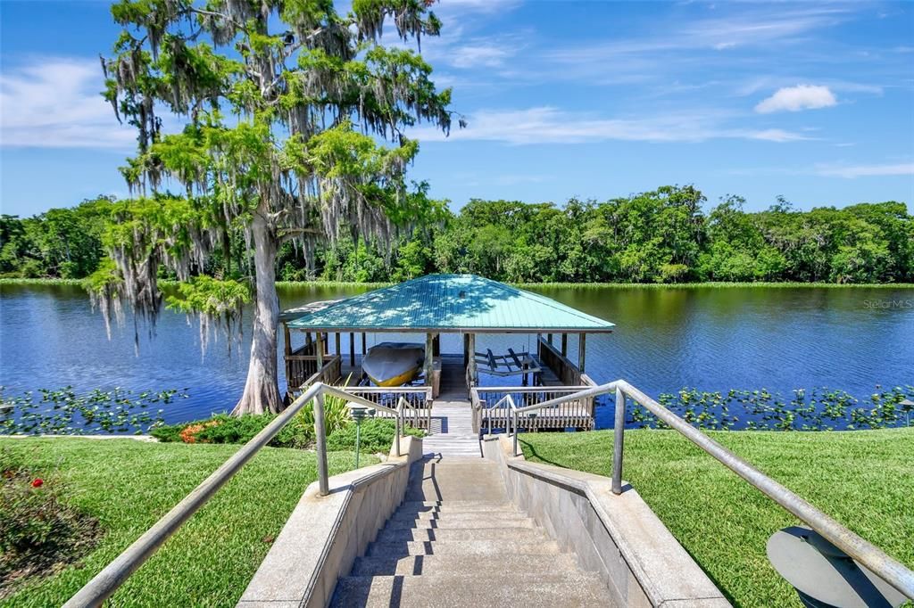 Steps and Rails to Boat Dock