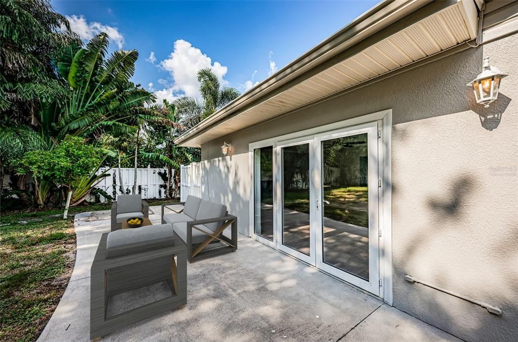 Virtually Staged - Back Patio overlooks large backyard