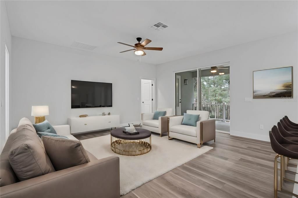 Virtually Staged - Family Room/Kitchen Combo