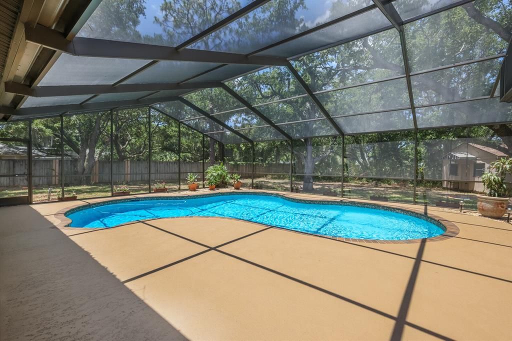 rescreeded pool area and freshly painted