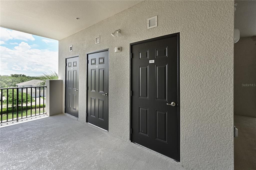 Entrance to private storage located outside of unit near elevator