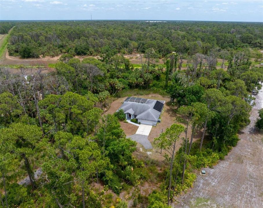 Aerial, Solar Panels to Heat Pool