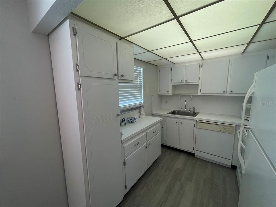 Kitchen, note extra storage cabinets