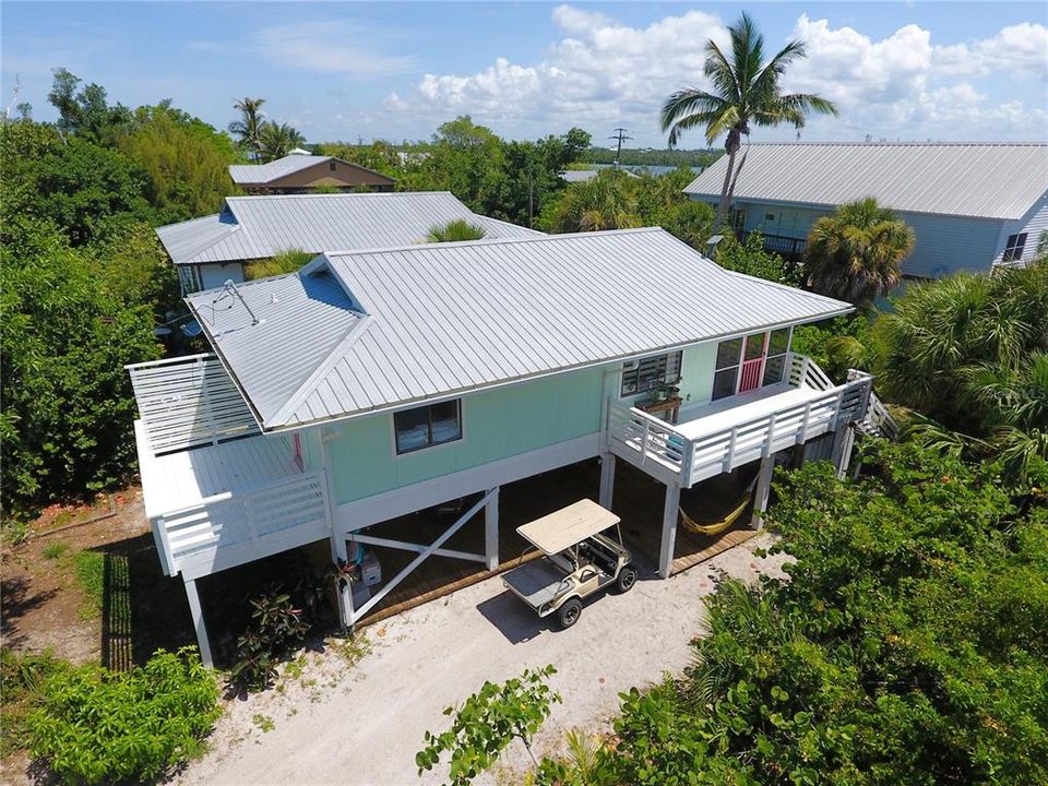 Aerial view of the south side of the house