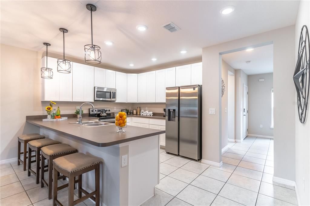 Large kitchen island with room for stools