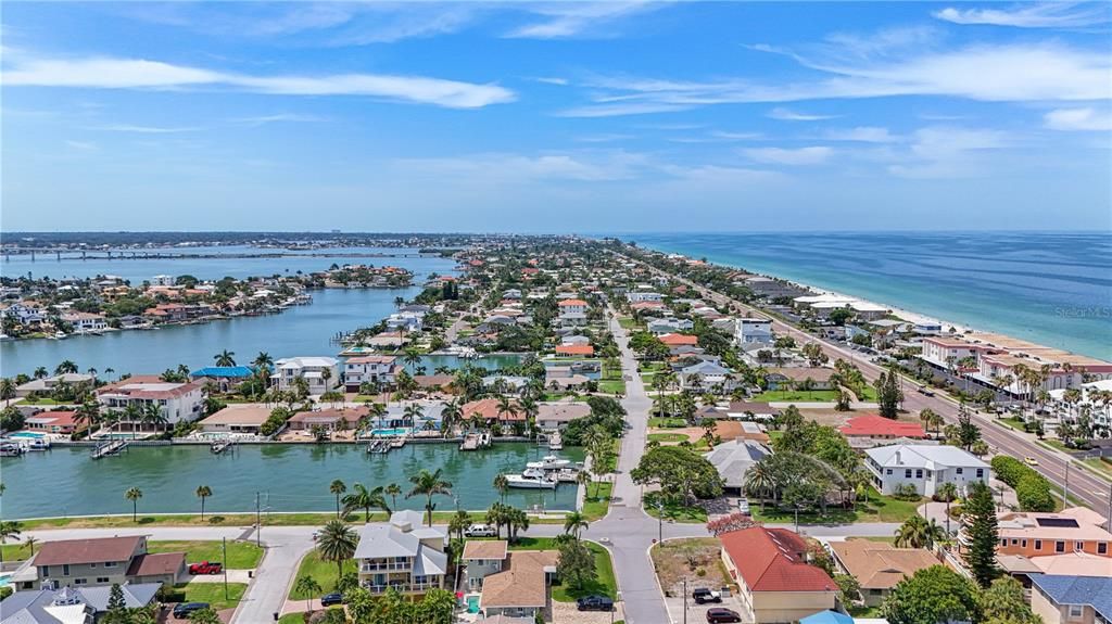 This home faces West with side porches...great for gorgeous sunset views and morning coffee with a view of intracoastal canal and boats.
