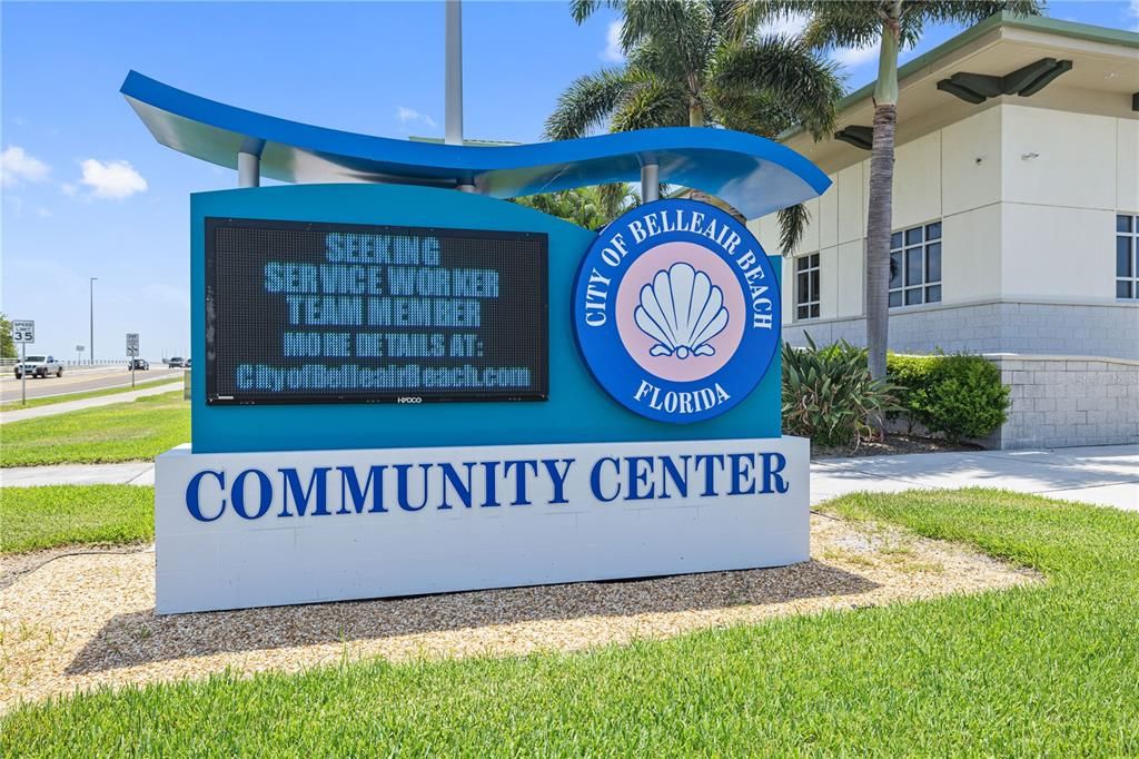 The City of Belleair Beach has a community center.