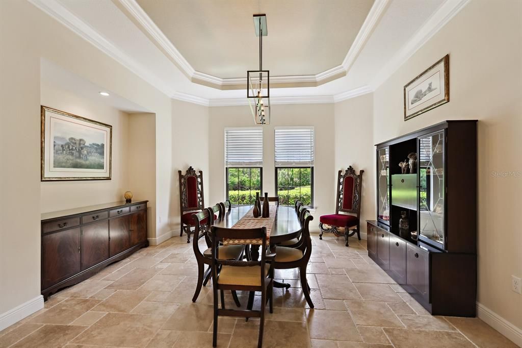 Spacious dining room located off of the kitchen for entertaining ease