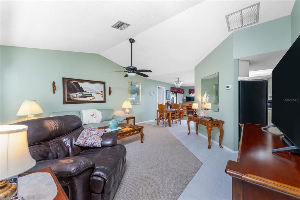 Living room view to dining area.