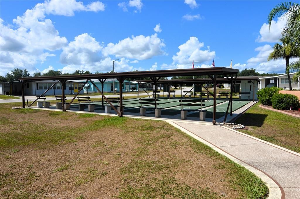 Community shuffleboard courts