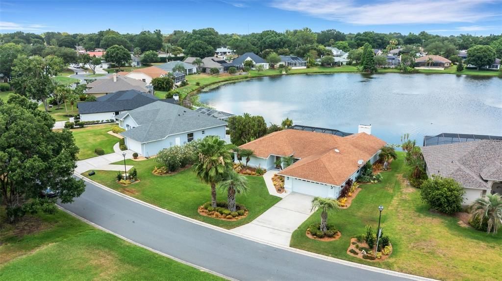 Aerial view and how this lovely homes sits on the Lake Engle.